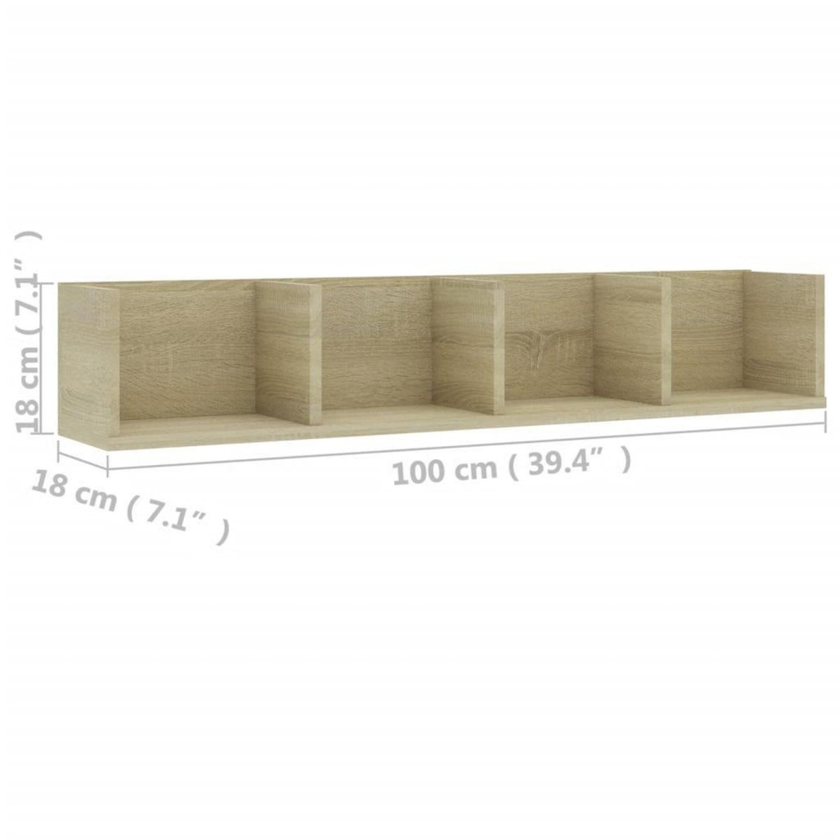 VIDAXL Etagere murale a CD Chene sonoma 100x18x18 cm Bois d'ingenierie