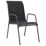 Voir la diapositive 2 : VIDAXL Chaises empilables de jardin lot de 2 Acier et textilene Noir