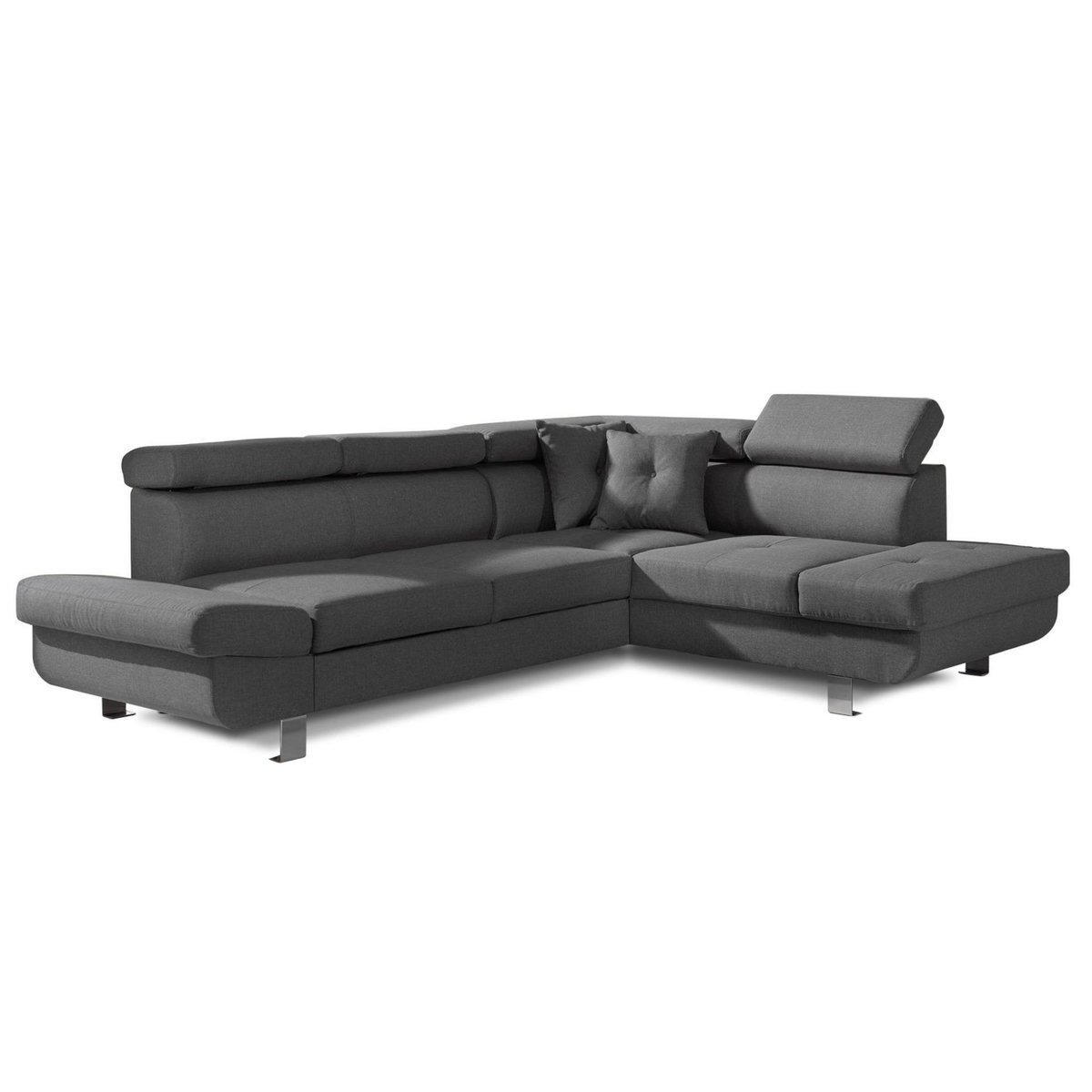 BEST MOBILIER Lisbona - canapé d'angle droit convertible - 5 places - avec têtières