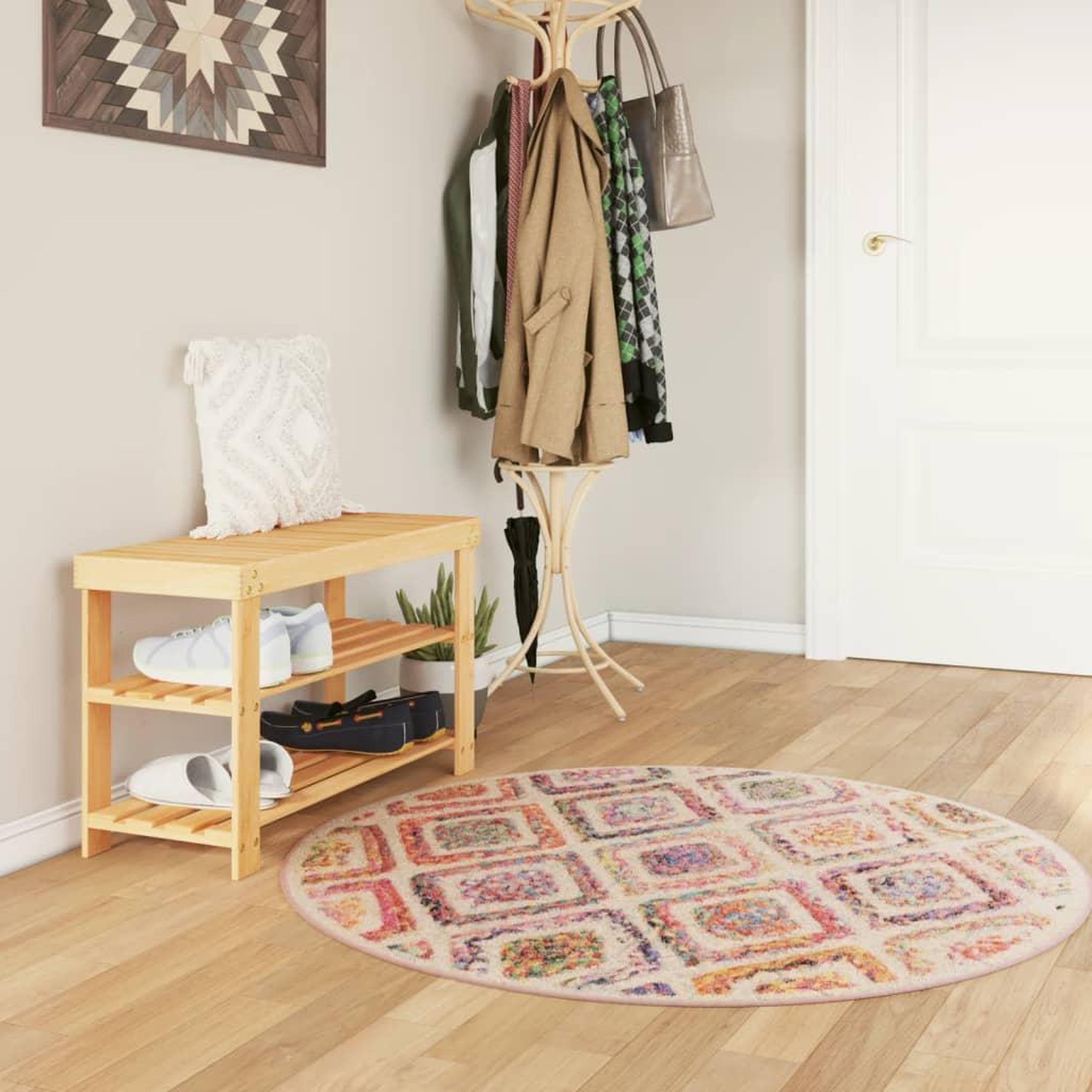 VIDAXL Tapis lavable multicolore Ø 120 cm antiderapant