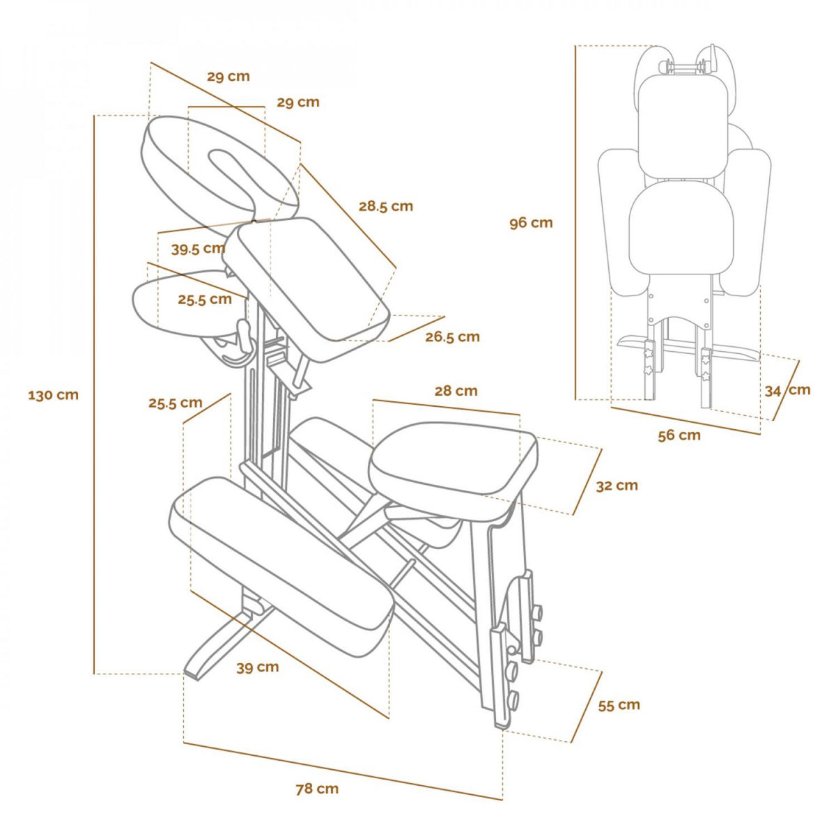 VIVEZEN Chaise de massage en bois pliable avec sac de transport