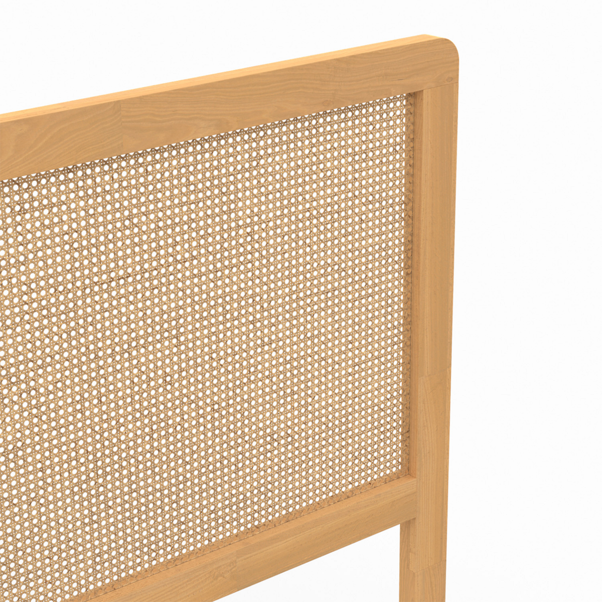 ID MARKET Tête de lit sur pied EDHEN 140 cm cannage et bois