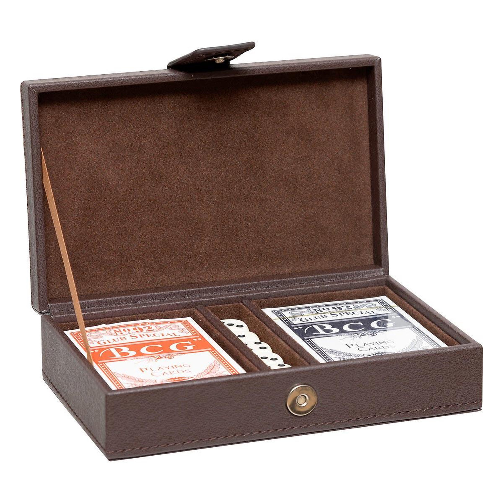 ATMOSPHERA Coffret jeu de cartes  jule  19cm marron
