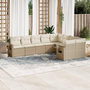 Voir la diapositive 1 : VIDAXL Salon de jardin avec coussins 9 pcs beige resine tressee