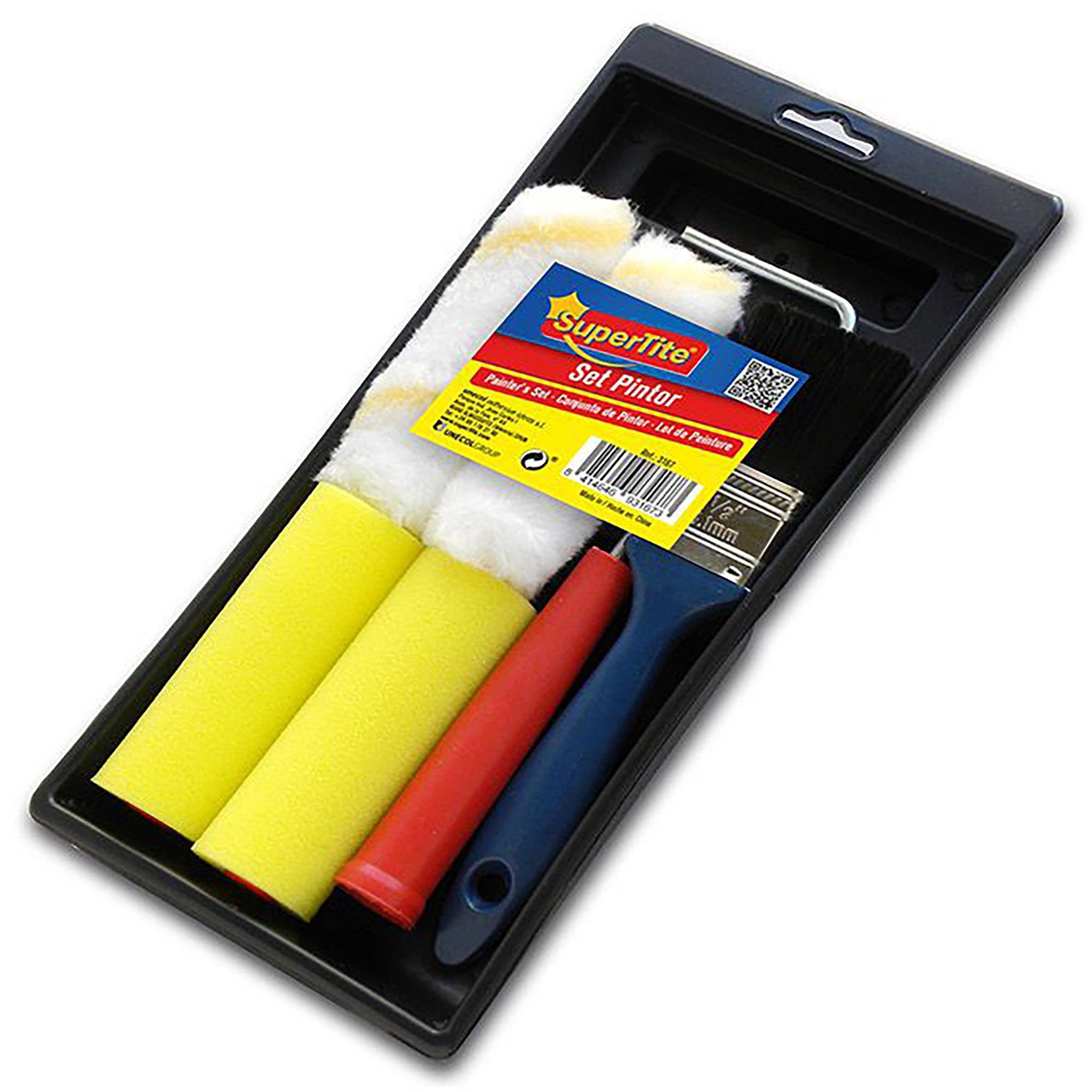 SUPERTITE Kit de peinture Supertite avec bac, rouleau et 4 recharges 10 cm