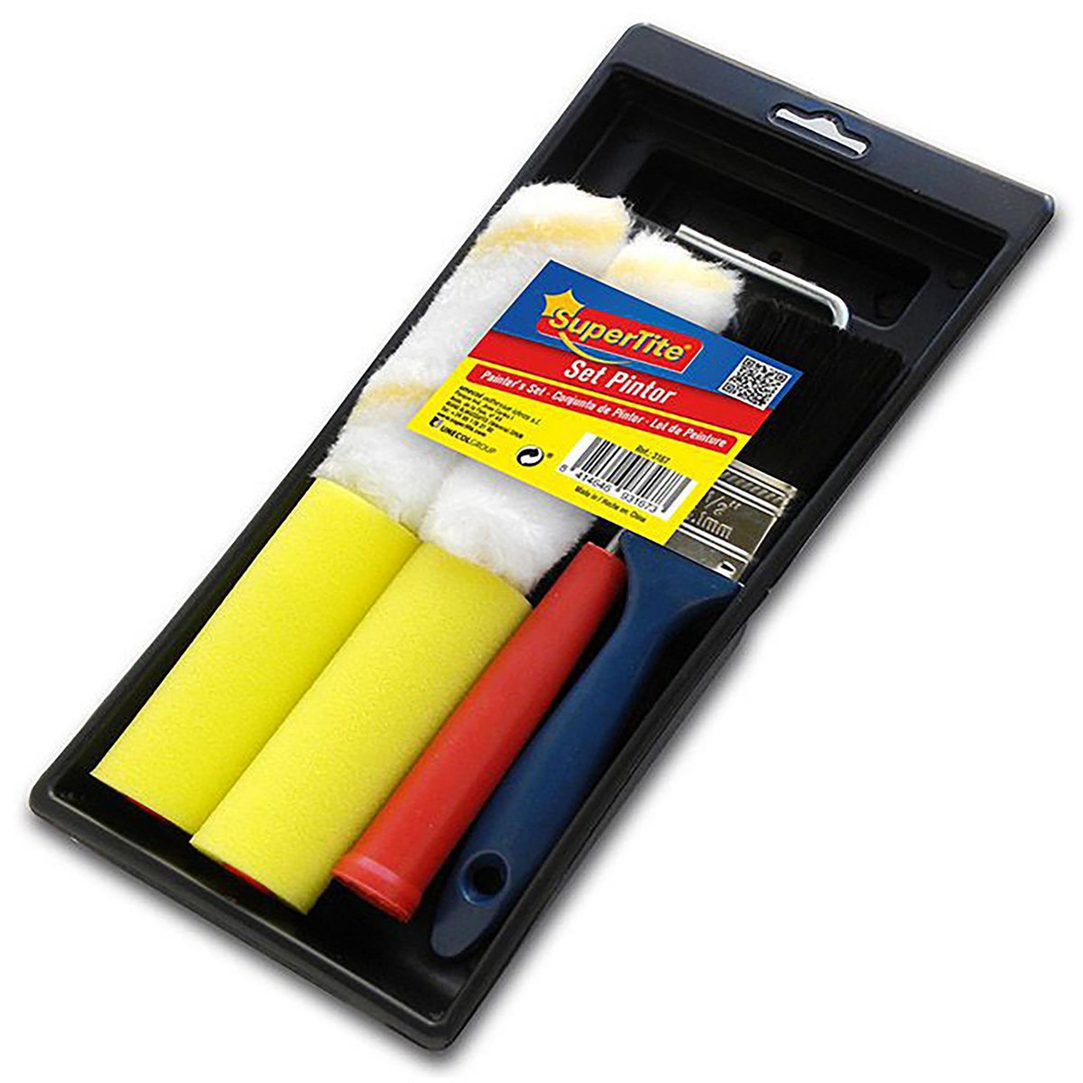 SUPERTITE Kit de peinture Supertite avec bac, rouleau et 4 recharges 10 cm