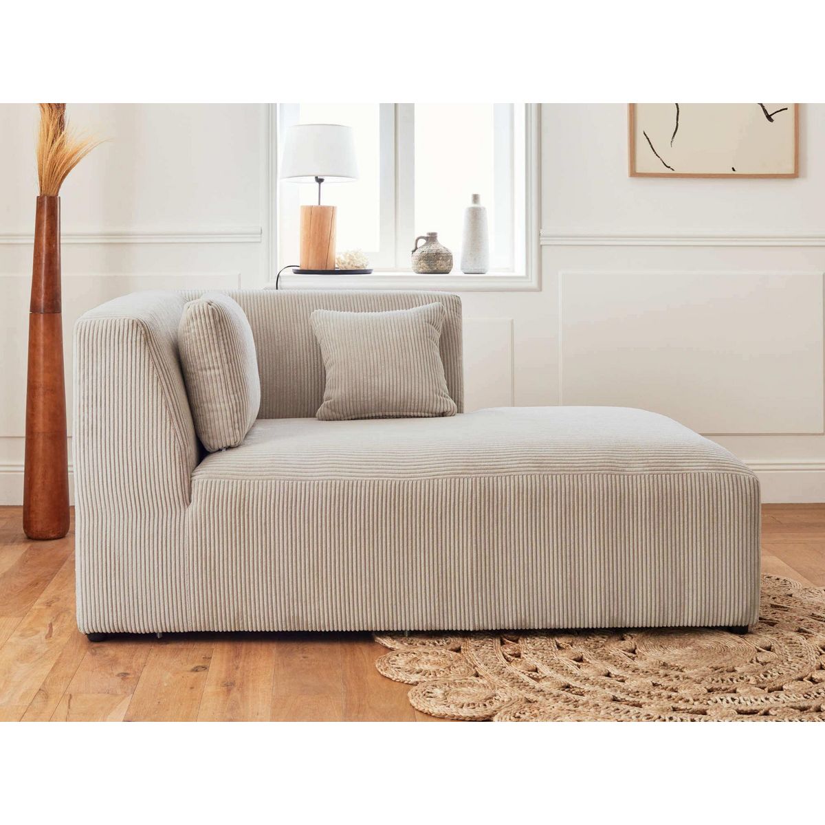 LISA DESIGN Victoire - canapé modulable d'angle droit - 5 places - en velours côtelé