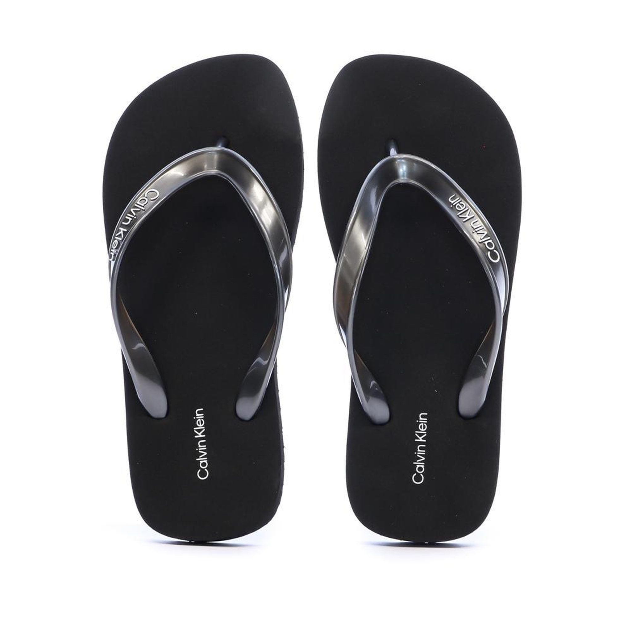 Voir la diapositive 3 : CALVIN KLEIN JEANS Tongs Noir Femme Calvin Klein Jeans Flip Flop Tpu Metall