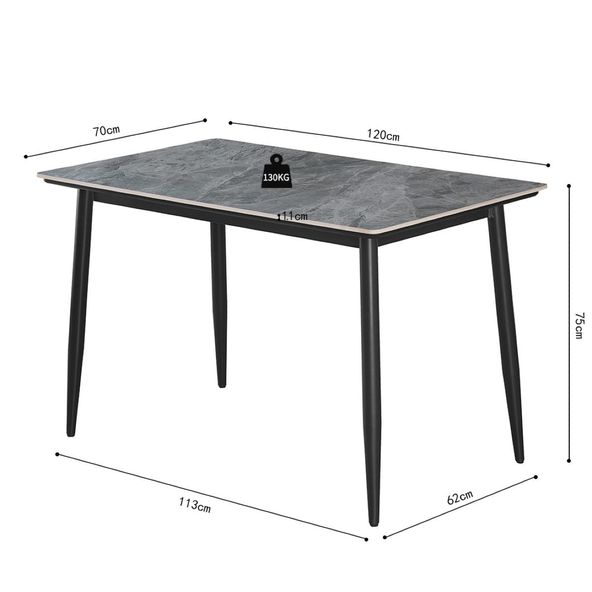 Voir la diapositive 6 : JLC KREATION Table à manger 120cm 4 personnes oskar