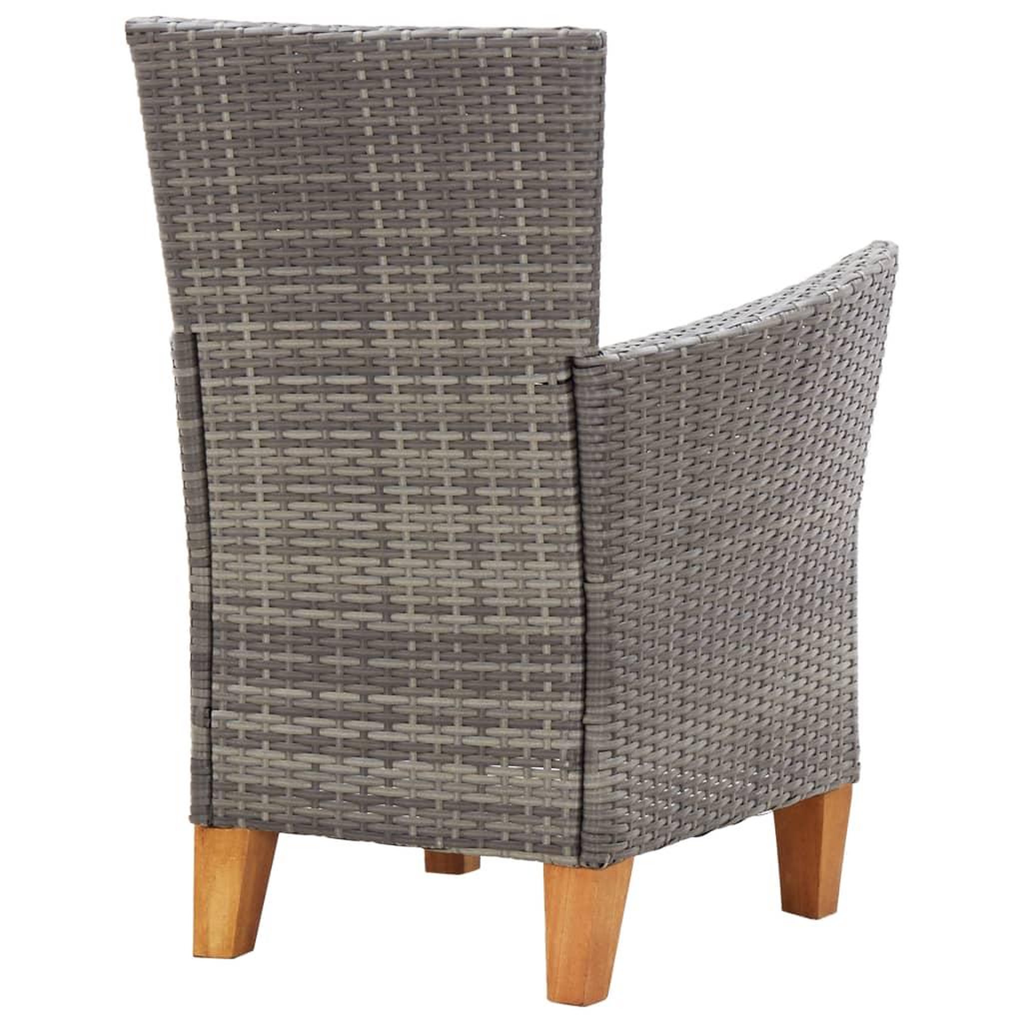 Voir la diapositive 5 : VIDAXL Chaises de jardin lot de 2 avec coussins Resine tressee Gris