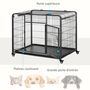 Voir la diapositive 6 : PAWHUT Cage pour chien pliable cage de transport sur roulettes 2 portes verrouillables plateau amovible dim. 109,5L x 71l x 78H cm métal gris noir