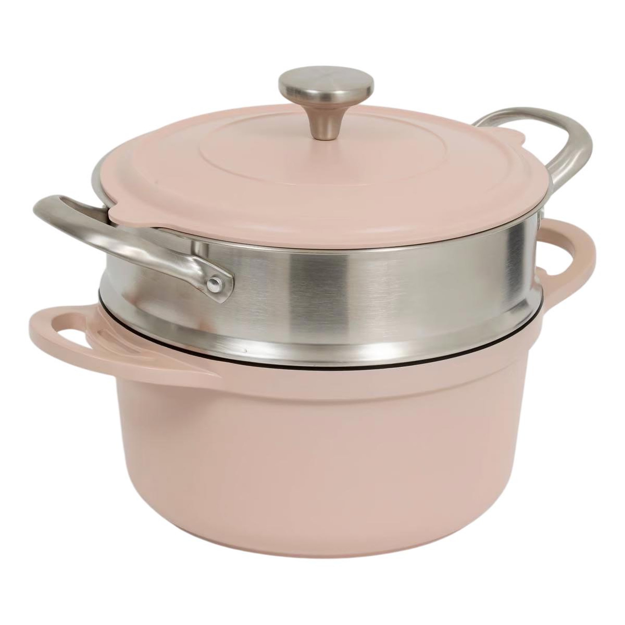 FIVE Cocotte avec panier vapeur  kirk  24cm rose