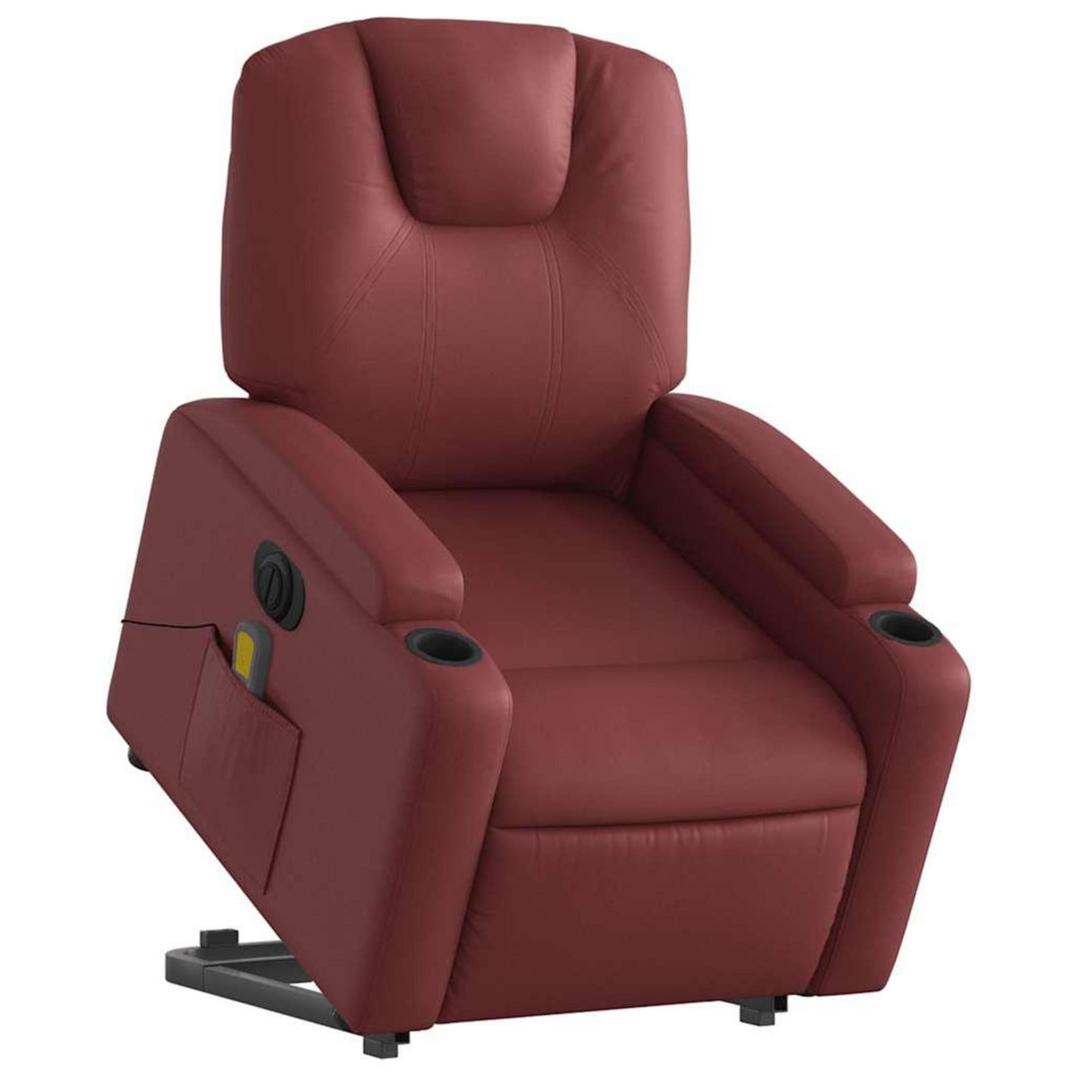 VIDAXL Fauteuil inclinable de massage electrique rouge bordeaux