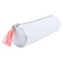 Voir la diapositive 3 : AUCHAN Trousse scolaire ronde avec charm pompon polyuréthane bleu pastel