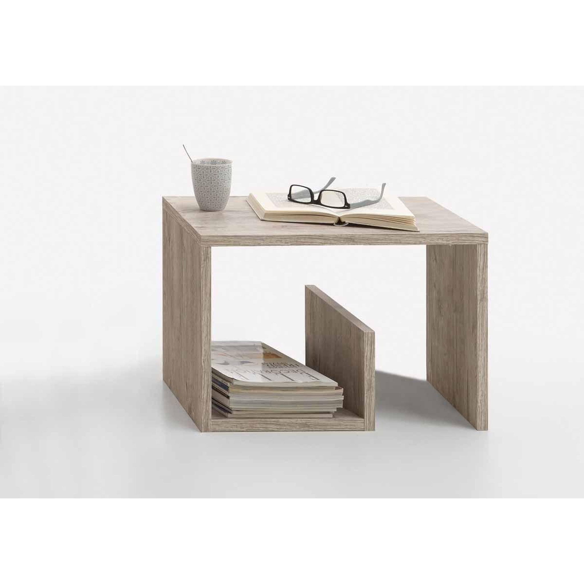 Voir la diapositive 2 : Paris Prix Table d'Appoint Design  Kani  59cm Chêne Sable