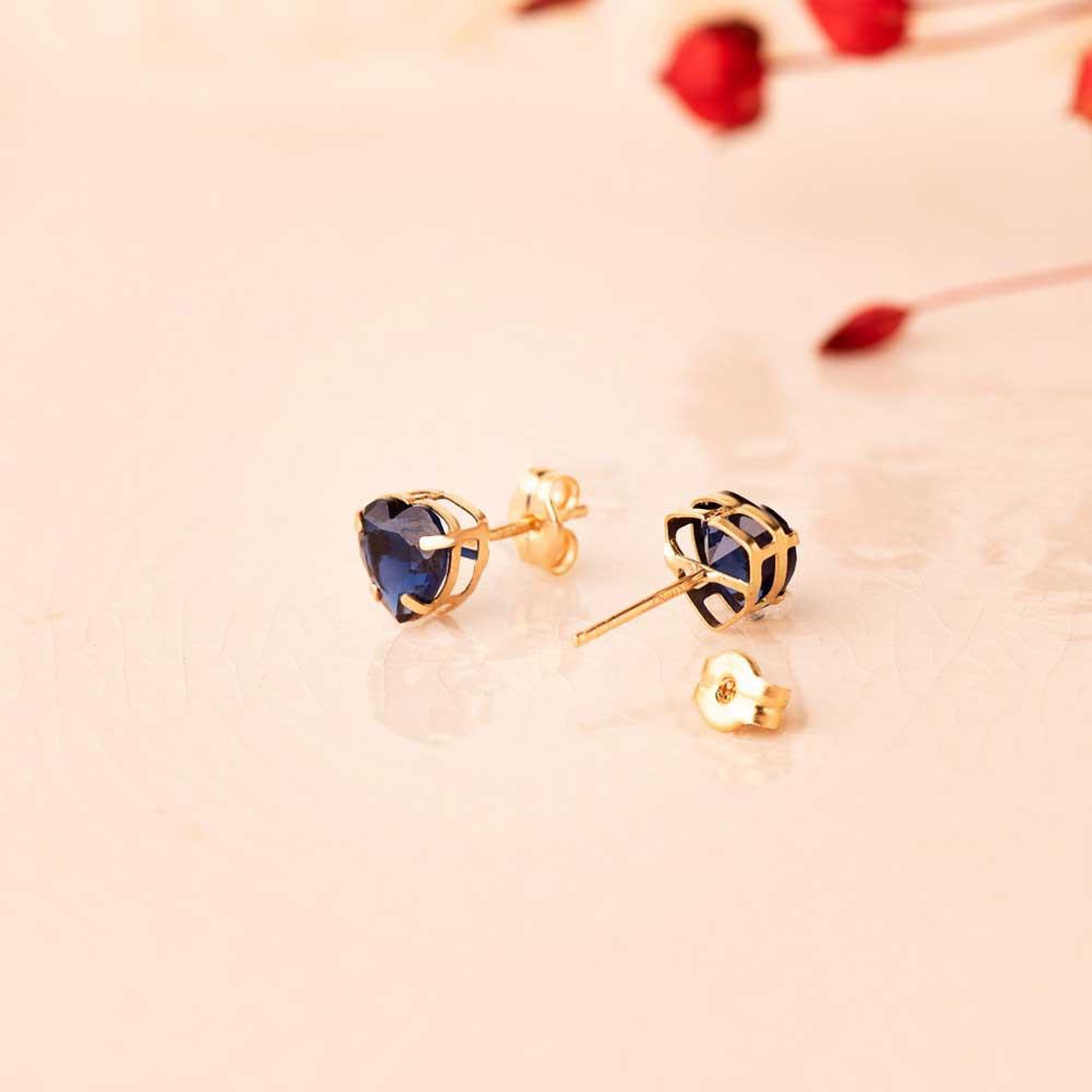 Voir la diapositive 3 : L'ATELIER D'AZUR Boucles d'Oreilles Or 18 Carats 750/000 - Zirconiums Bleu Saphir