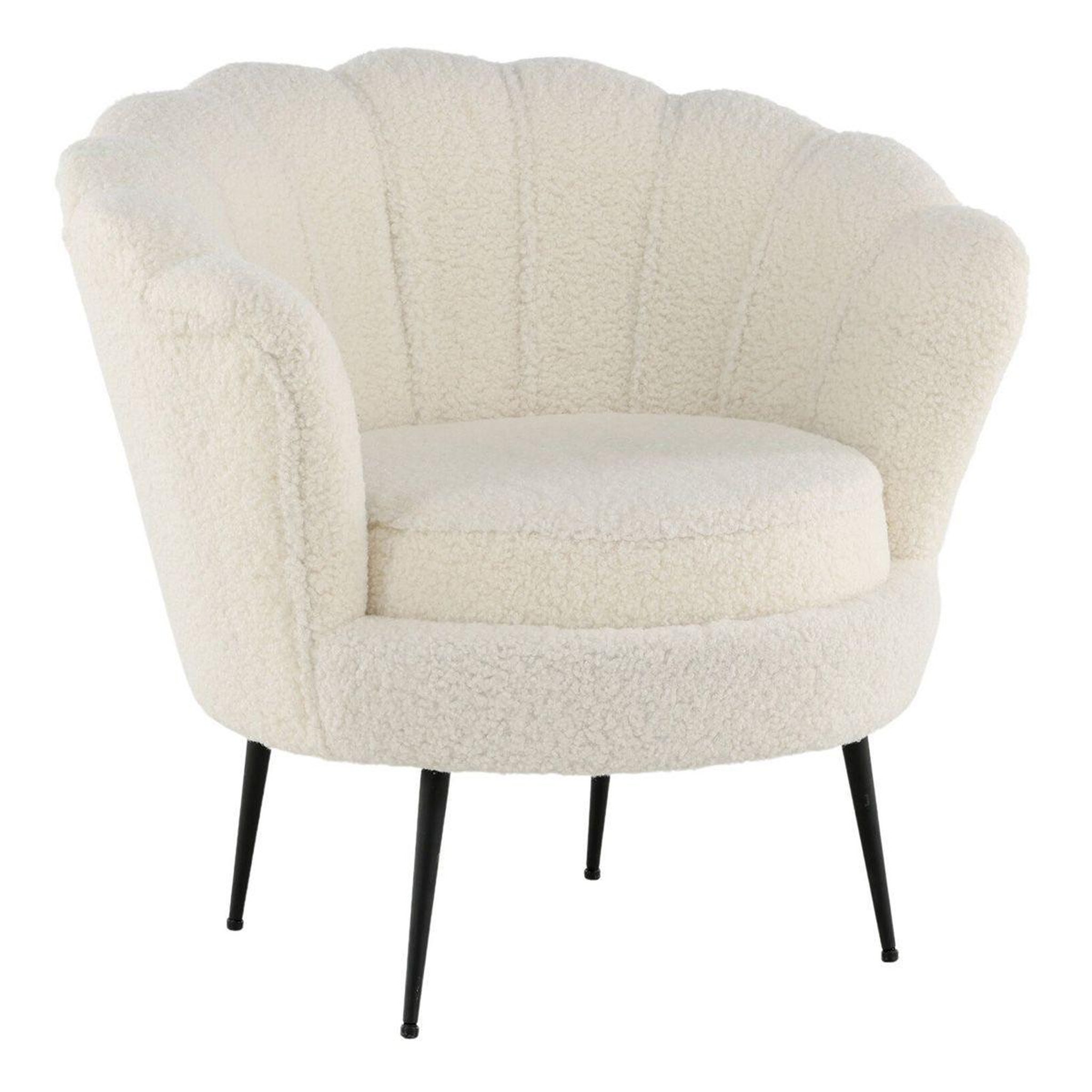 Paris Prix Fauteuil coquillage bouclette  calais  83cm blanc