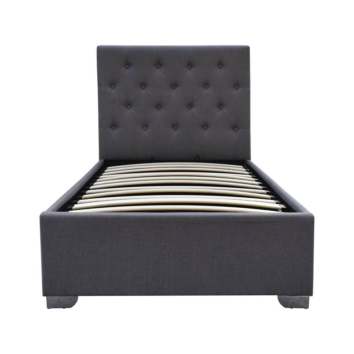 Habitat et Jardin Lit simple avec coffre  Tino  - 90 × 190 cm - Gris