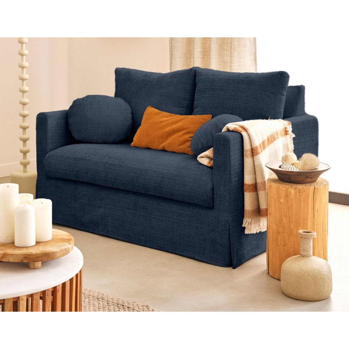 LISA DESIGN Serena - canapé droit déhoussable 2 places en velours texturé