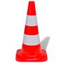 Voir la diapositive 3 : VIDAXL Cone de signalisation reflechissant 10 pcs 50 cm Rouge et blanc