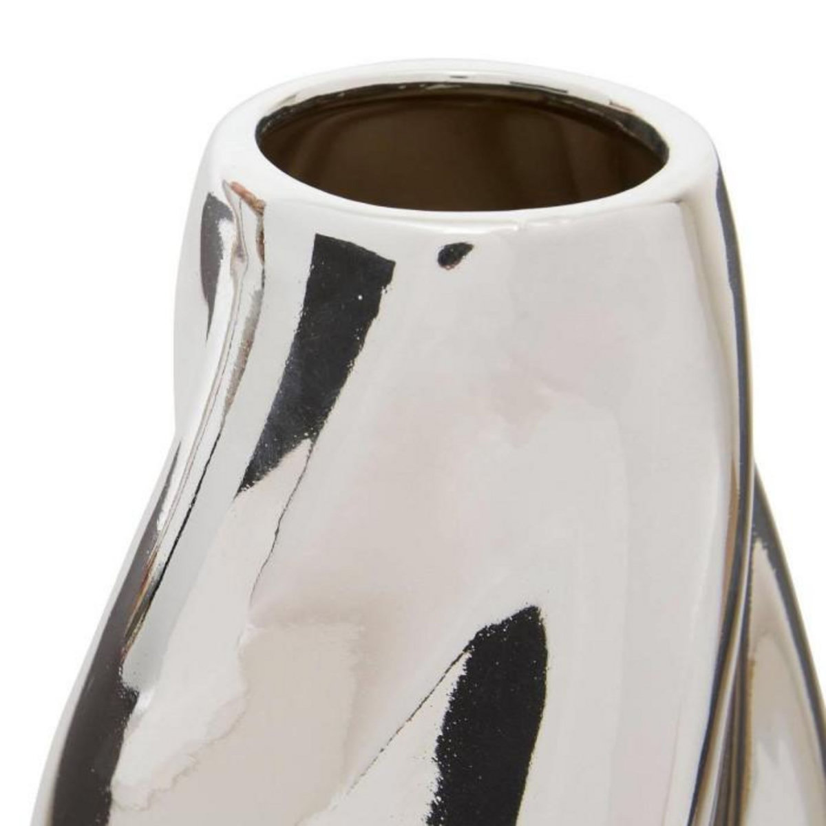 ATMOSPHERA Vase Design Torsadé en Dolomite  Sky  28cm Argent