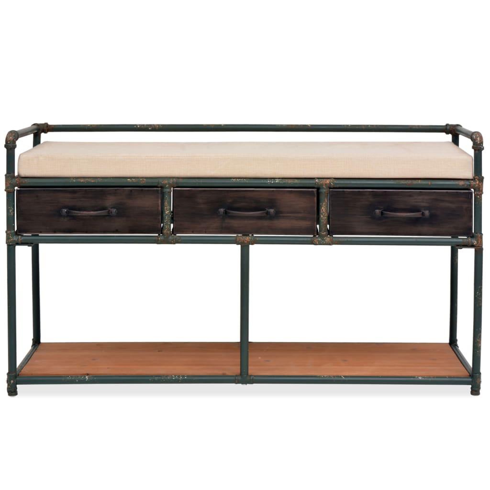 Voir la diapositive 2 : VIDAXL Banc de rangement avec coussin 107,5 x 34,5 x 59 cm
