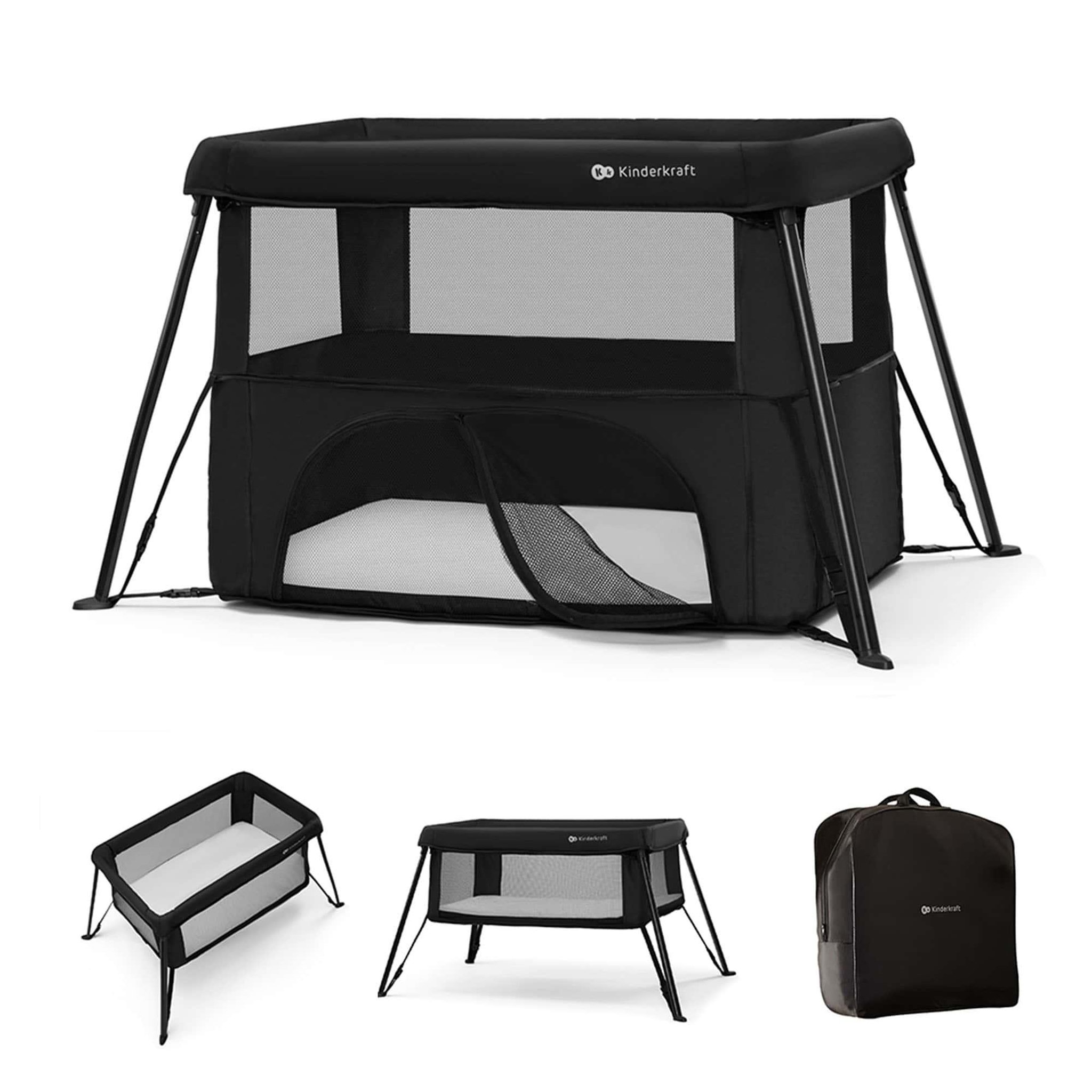 Voir la diapositive 1 : KINDERKRAFT Lit de camping pliant bébé 3 en 1 avec fonction évolutive