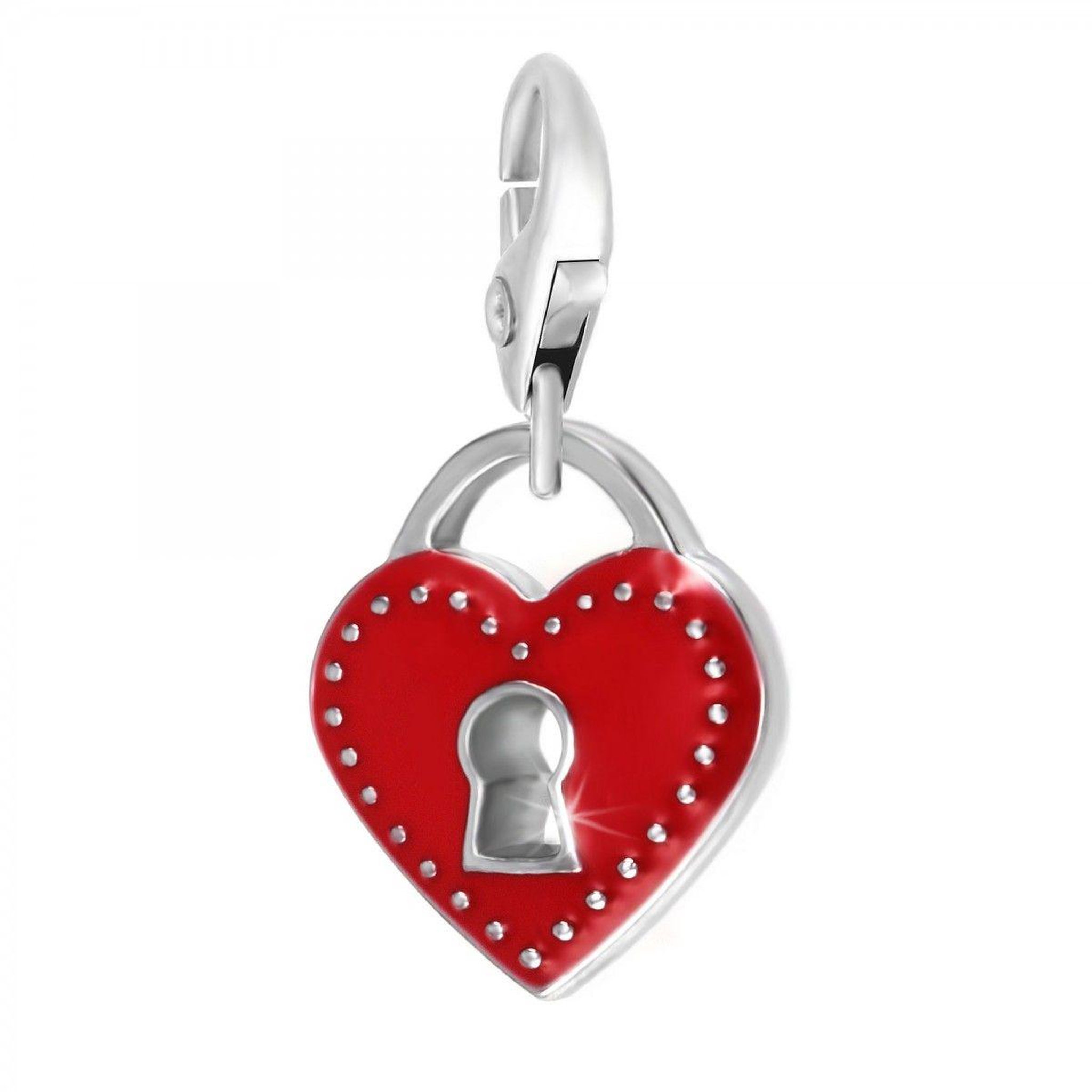 SC CRYSTAL Charm cadenas dans coeur rouge SC Crystal
