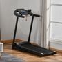 Voir la diapositive 2 : HOMCOM Tapis de course électrique pliable 500 W - V. max. 12 Km/h - écran LED multifonction - 12 programmes - 2 porte-gobelets - support smartphone - acier ABS noir
