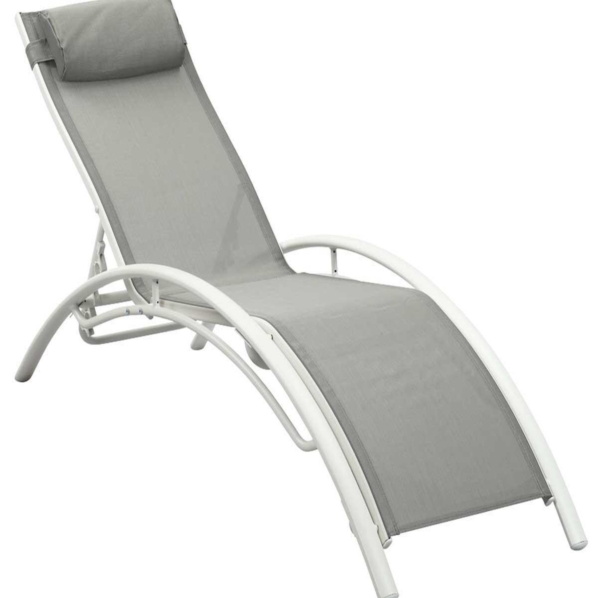 Voir la diapositive 2 : Habitat et Jardin Bain de soleil en aluminium  beauty  - phoenix - gris - lot de 2