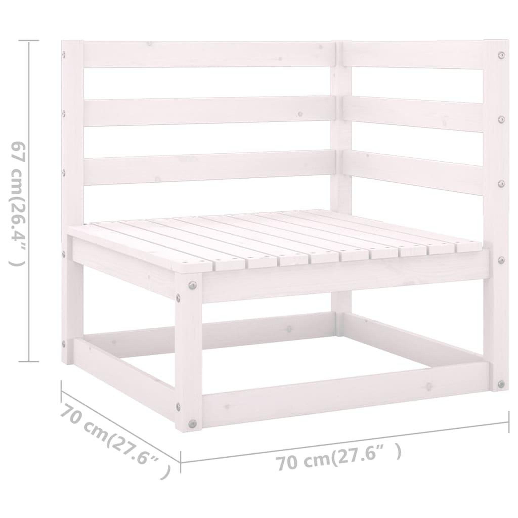 Voir la diapositive 6 : VIDAXL Salon de jardin 11 pcs avec coussins Blanc Bois de pin massif