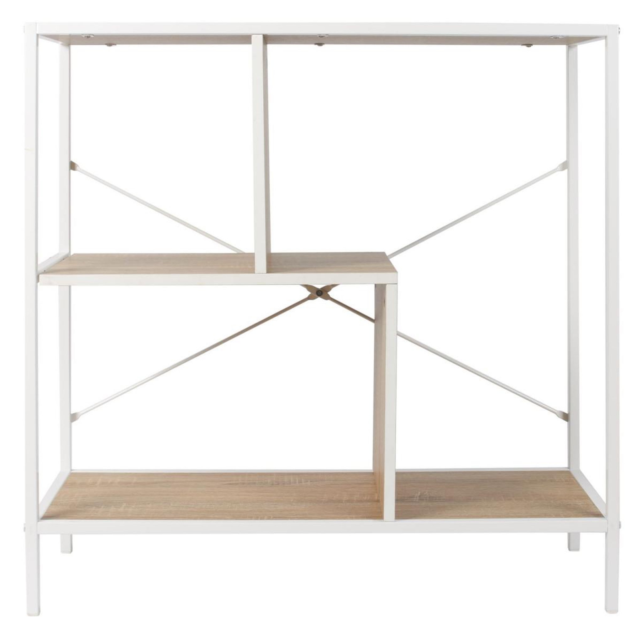 Voir la diapositive 2 : The Home Deco Factory Étagère Design  Edison  80cm Naturel & Blanc