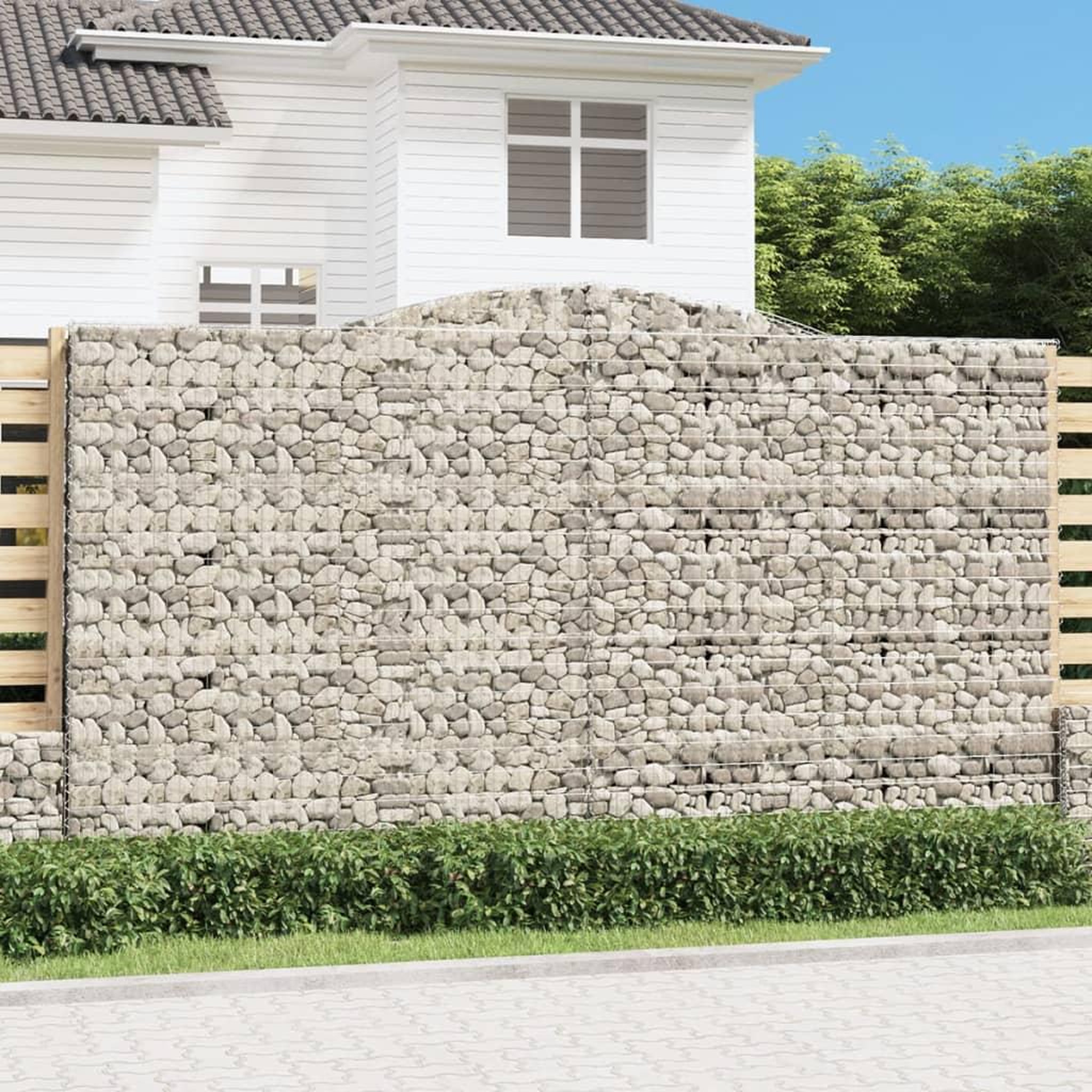 VIDAXL Paniers a gabions arques 5 pcs 400x30x220/240 cm Fer galvanise