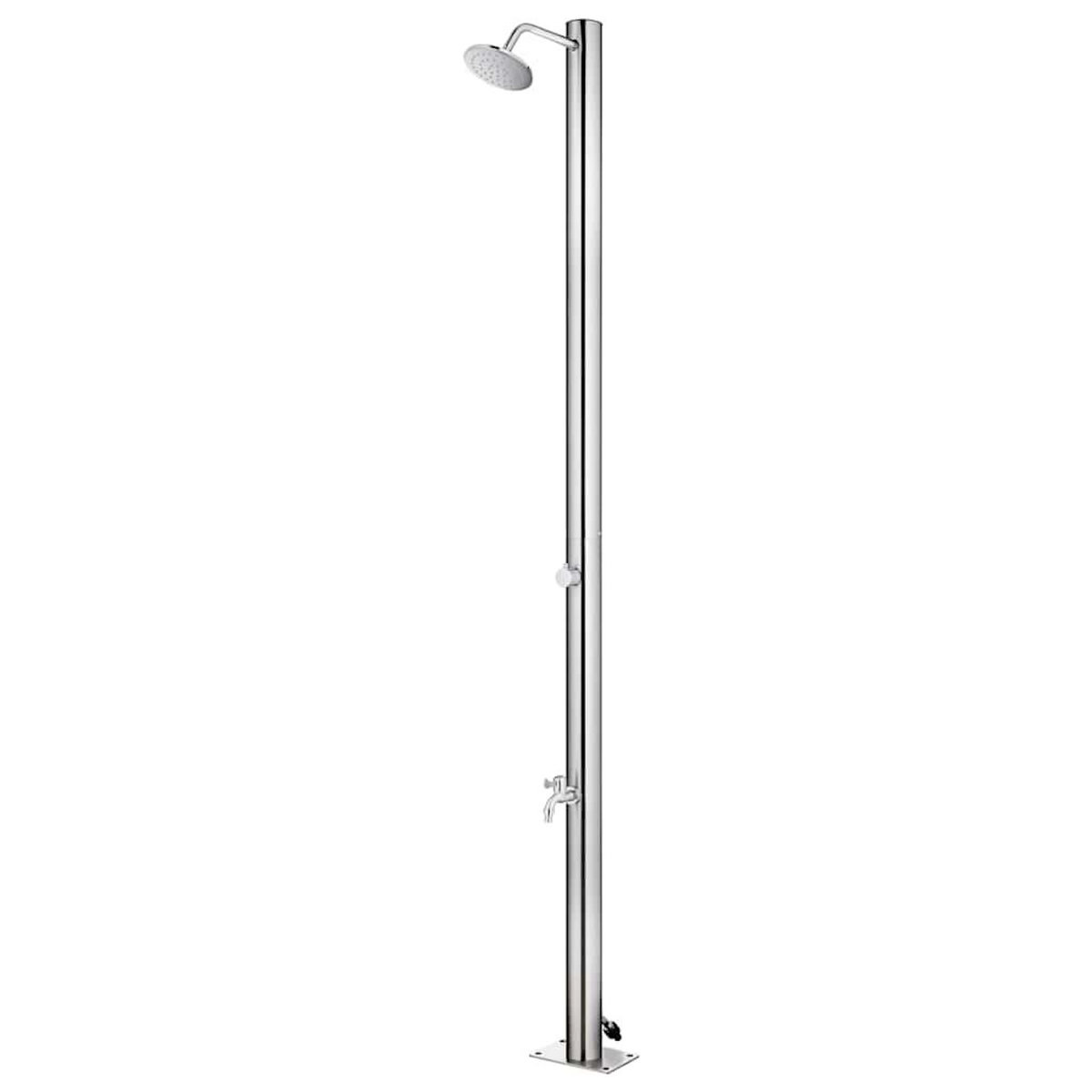 VIDAXL Douche de jardin avec base marron 220 cm Acier inoxydable