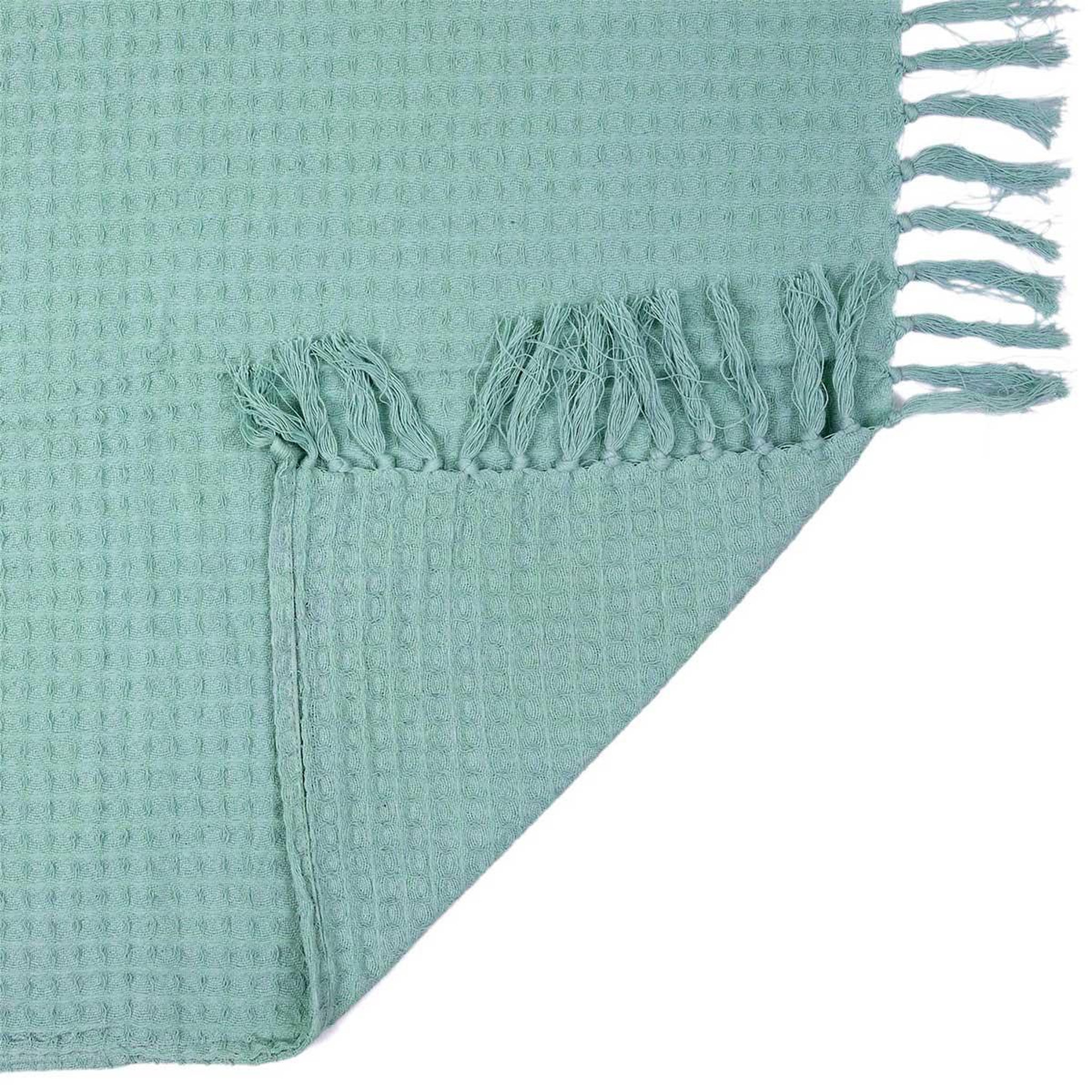 Voir la diapositive 3 : The Home Deco Factory Jeté de canapé  gaufré  170x250cm vert d'eau