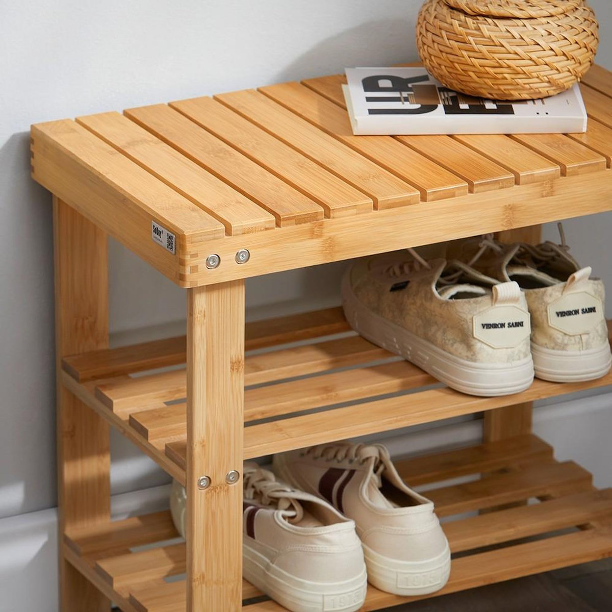 SOBUY SoBuy - Banc de rangement à chaussures avec 2 étagères - Nordique - FSR02-K