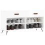 Voir la diapositive 3 : VIDAXL Banc a chaussures blanc brillant 102x35x55 cm bois d'ingenierie