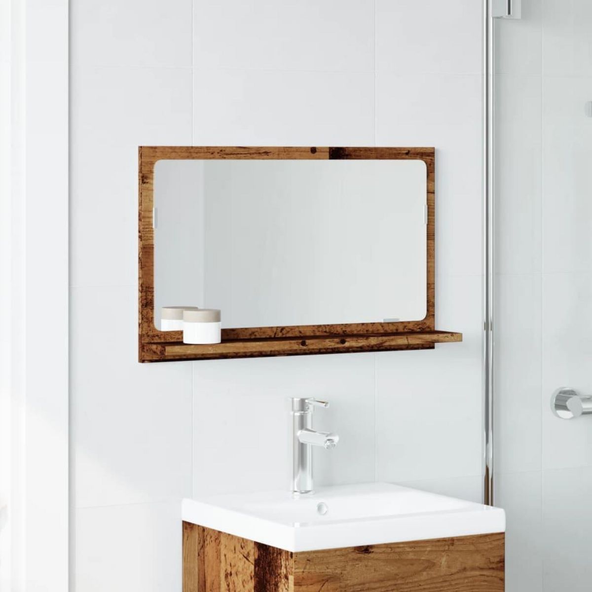 VIDAXL Armoire a miroir de salle de bain vieux bois bois d'ingenierie