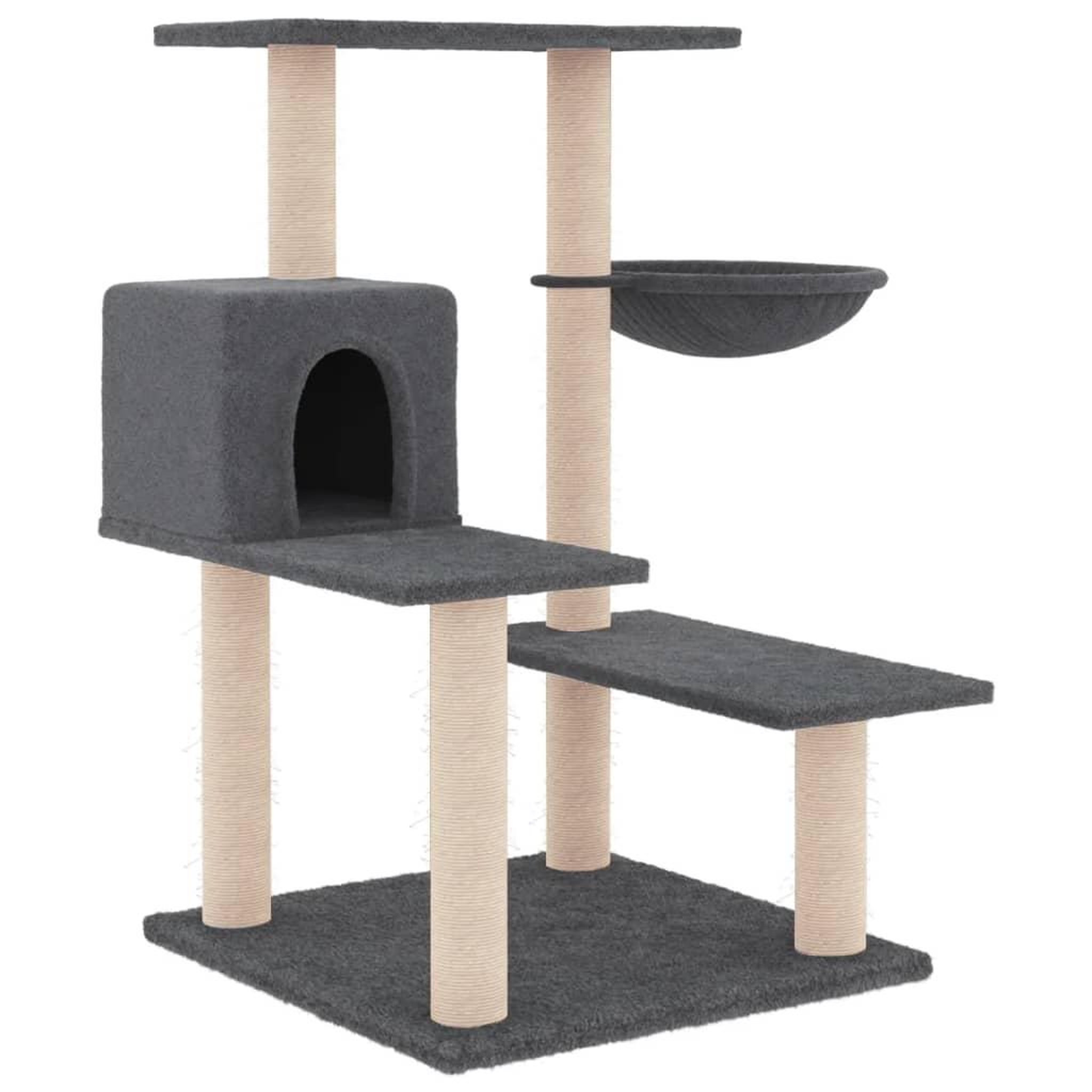 Voir la diapositive 2 : VIDAXL Arbre a chat avec griffoirs en sisal gris fonce 82,5 cm