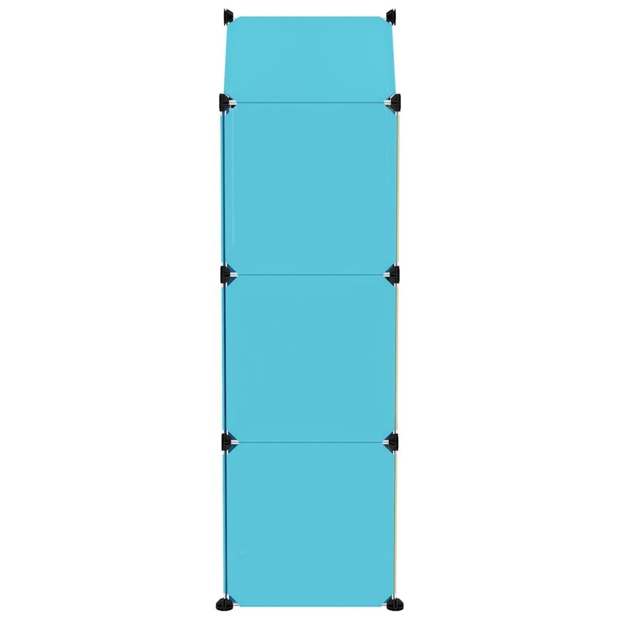 Voir la diapositive 4 : VIDAXL Armoire de rangement pour enfants avec 8 cubes Bleu PP