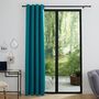Voir la diapositive 2 : UNIVERS DECOR Lot de 2 Rideaux occultant 140 x 260 cm  Night  Paon - Bleu Paon - 2 Panneaux occultant 140 x 260 cm