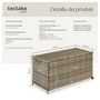Voir la diapositive 6 : tectake Coffre de jardin caisse de rangement pour coussins 297 l, avec cadre en aluminium et tressage en rotin marron naturel