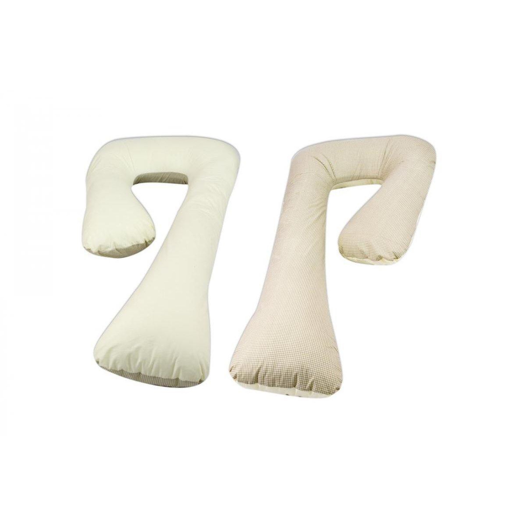 VELINDA Coussin d'accouchement pre/post natal beige à carreaux – crème