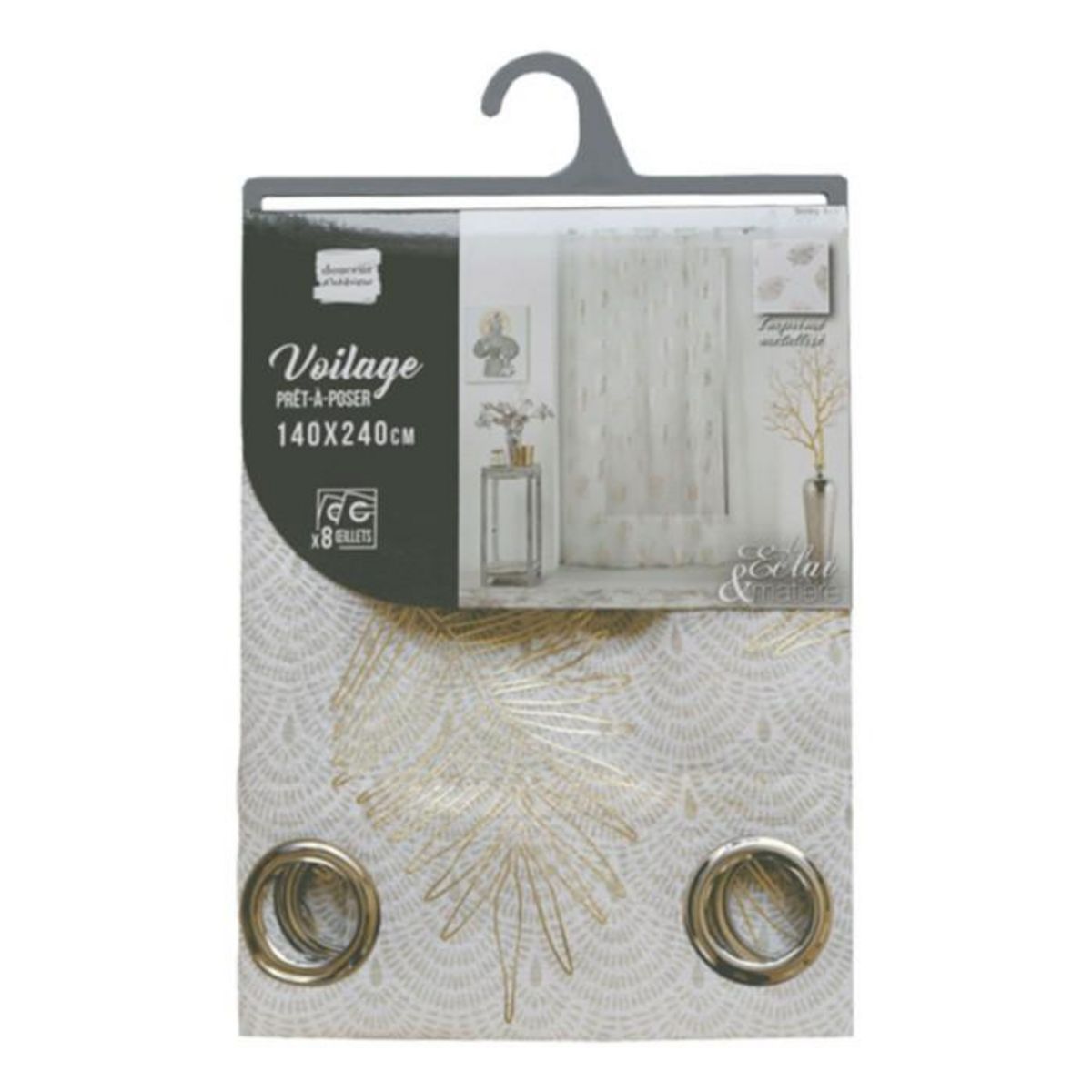 Paris Prix Rideau Voilage  Sunny Gold  140x240cm Or