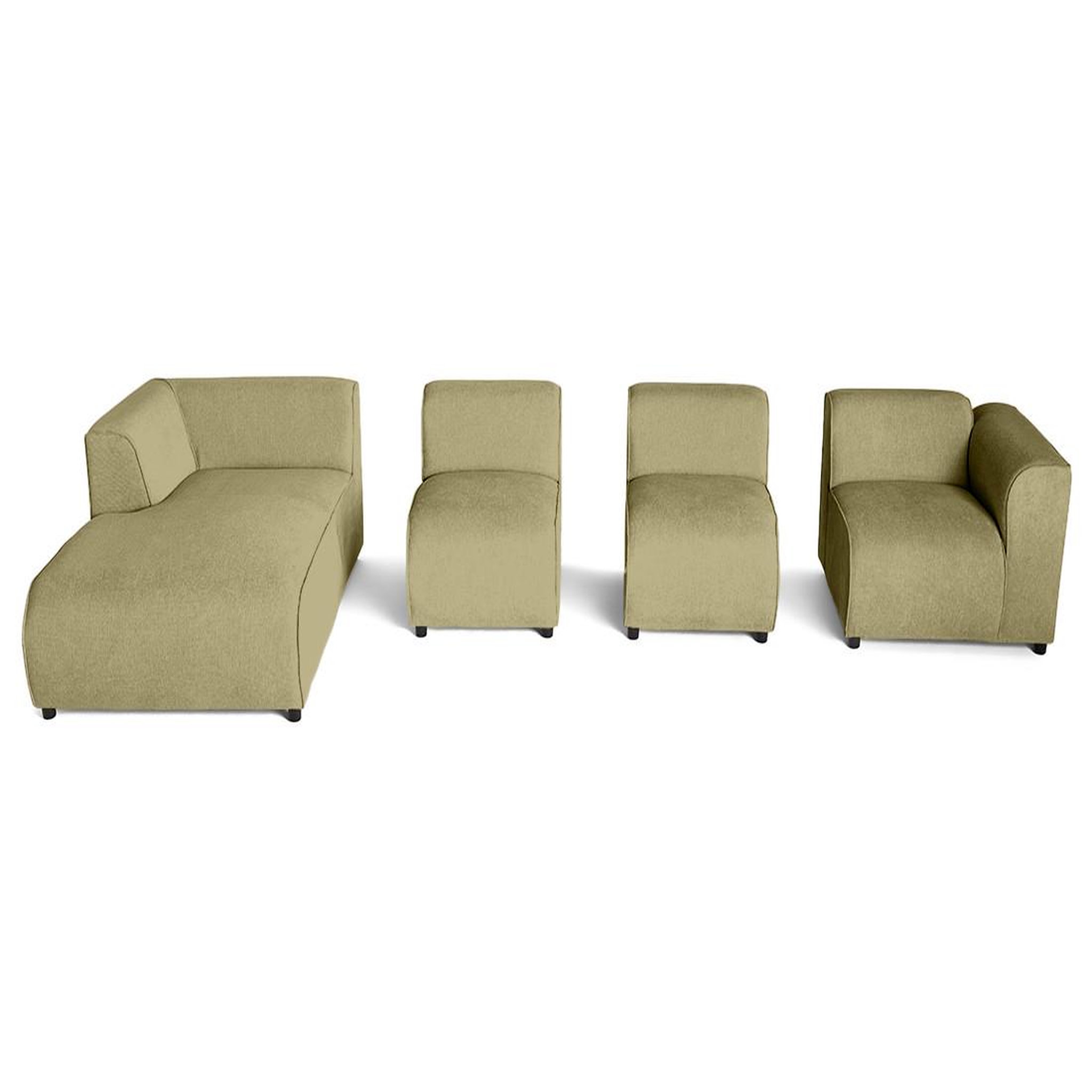 Voir la diapositive 3 : LISA DESIGN Suaro - canapé modulable d'angle gauche 5 places en tissu texturé