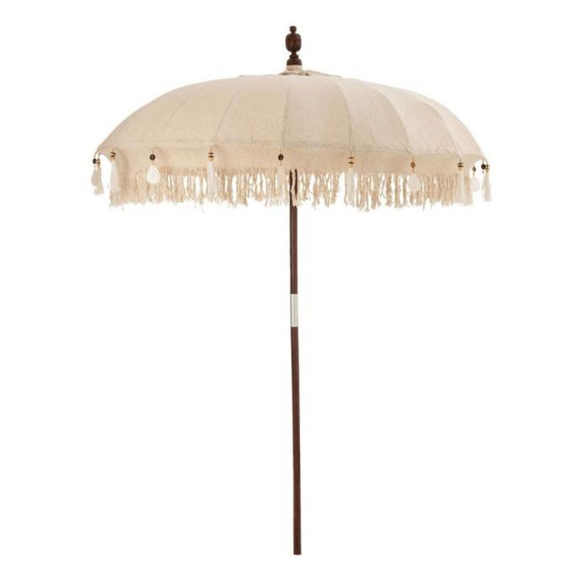 Paris Prix Parasol Déco  Pompons & Coquillages  188cm Beige