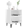 Voir la diapositive 4 : VIDAXL Tables de chevet pieds en metal 2 pcs blanc brillant 40x30x50cm