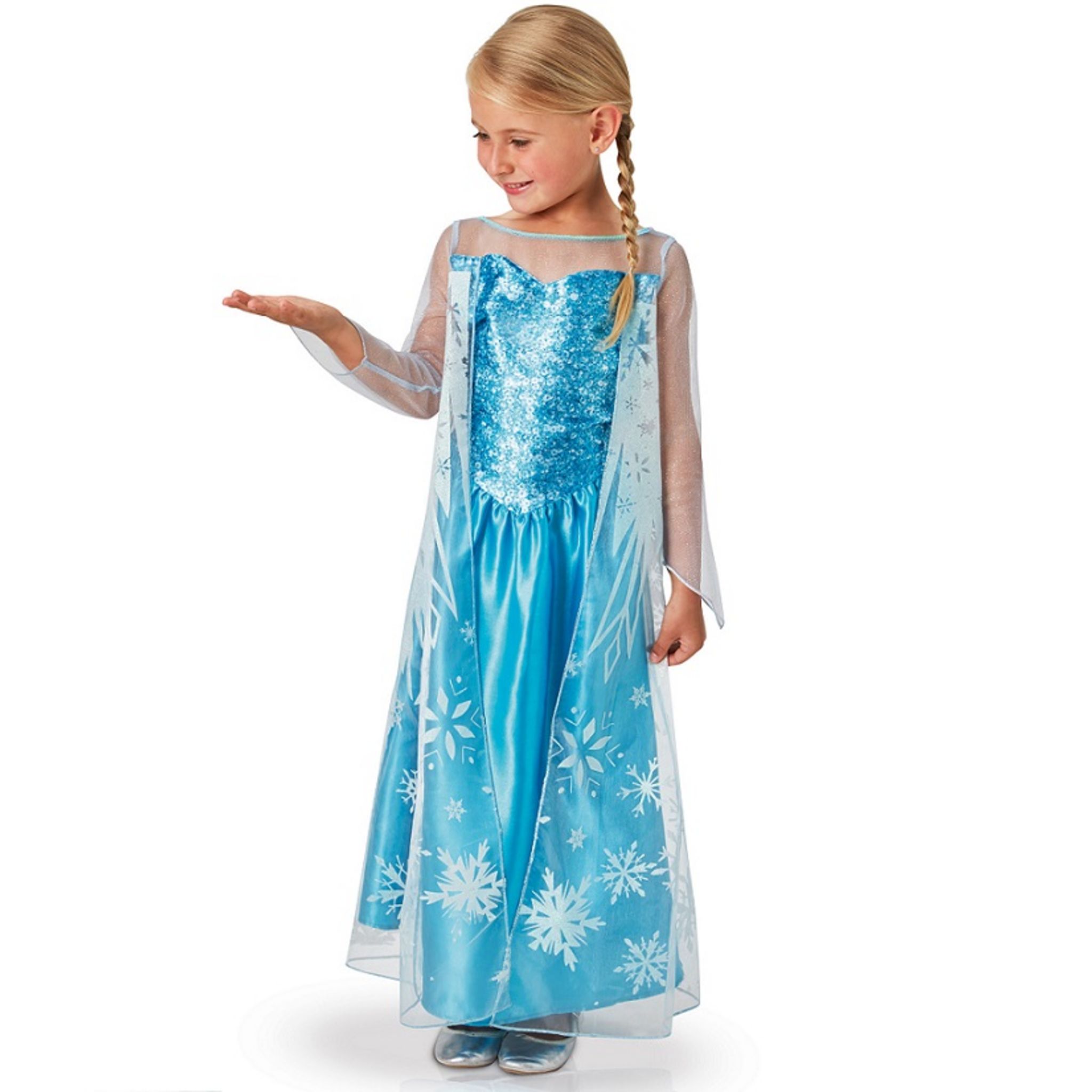 Déguisement Elsa Reine Des Neiges 2 Taille M - Robe Officielle Avec Cape Détachable, Pour Enfant 5-6 Ans