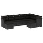Voir la diapositive 2 : VIDAXL Salon de jardin 9 pcs avec coussins noir resine tressee
