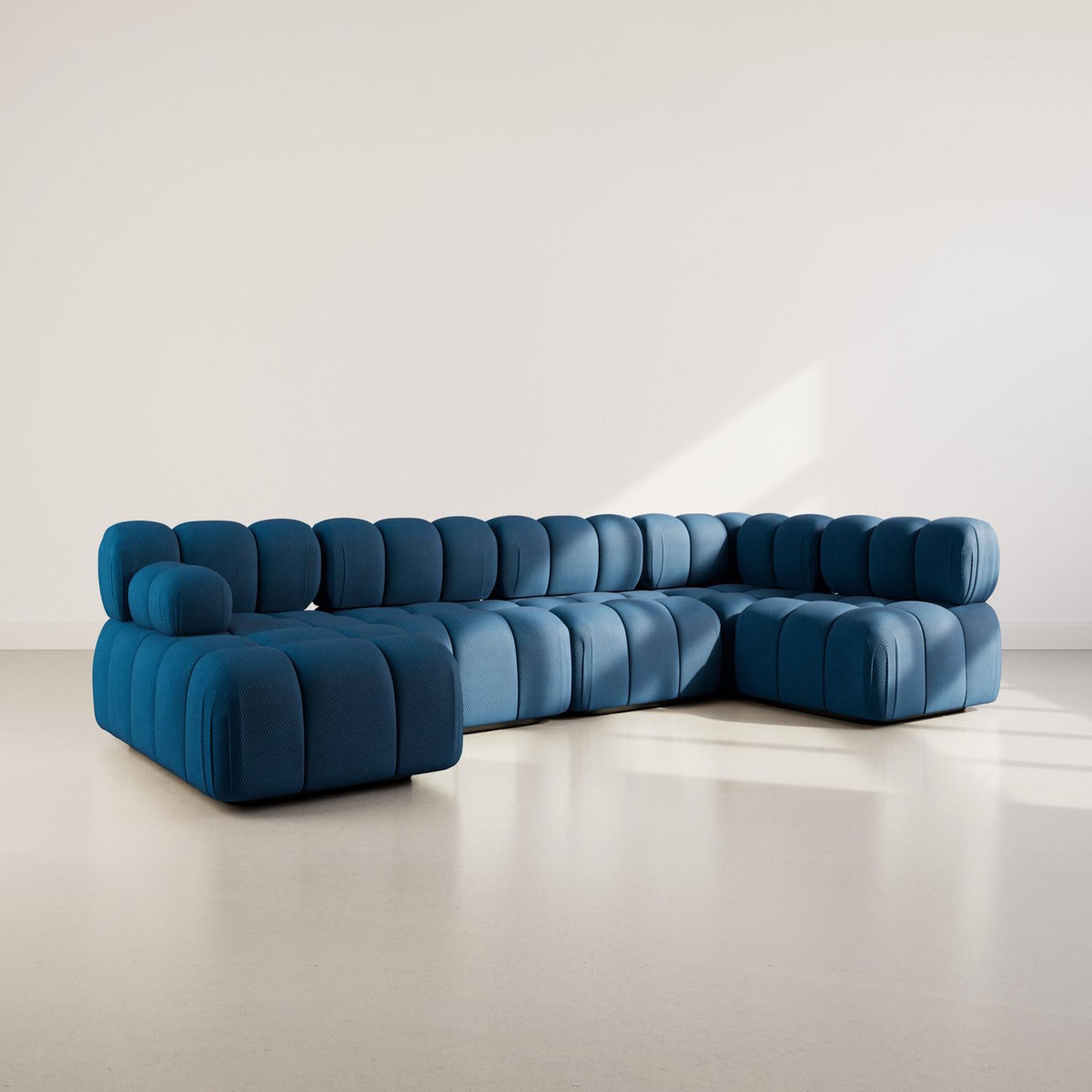 LISA DESIGN Ruby - canapé panoramique modulable d'angle droit 7 places en velours texturé